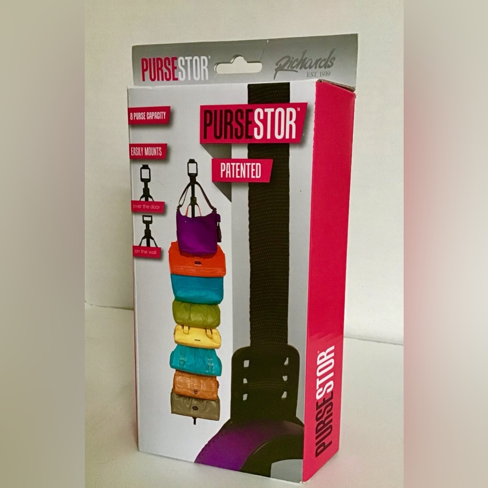 PurseStor NIB 8 Purse Closet Over The Door Wall Puse Storage Hanging System